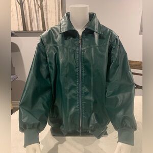 Green Faux Leather Jacket